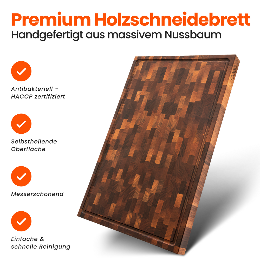 Planche à découper en bois de bout de noyer