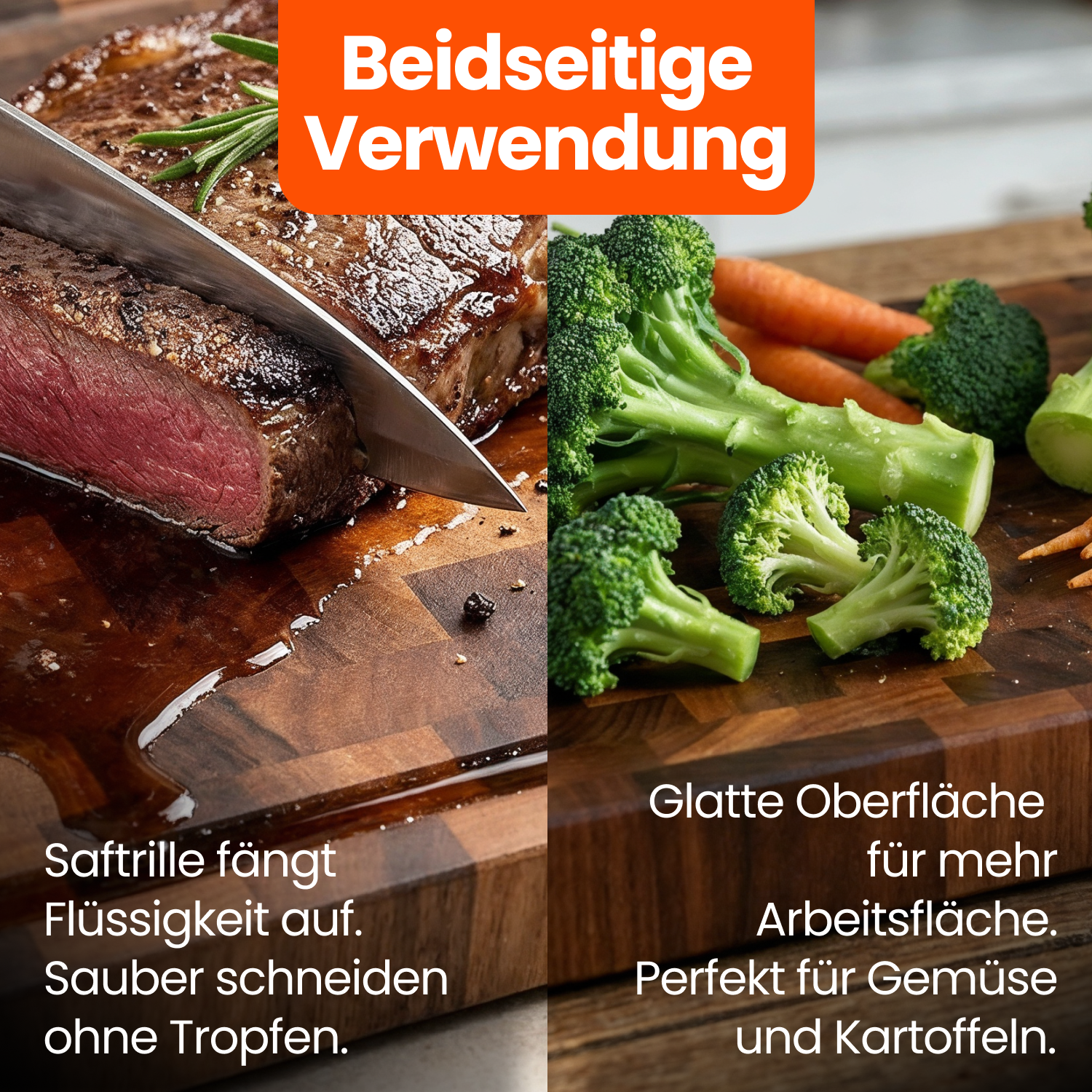 Planche à découper en bois de bout de noyer