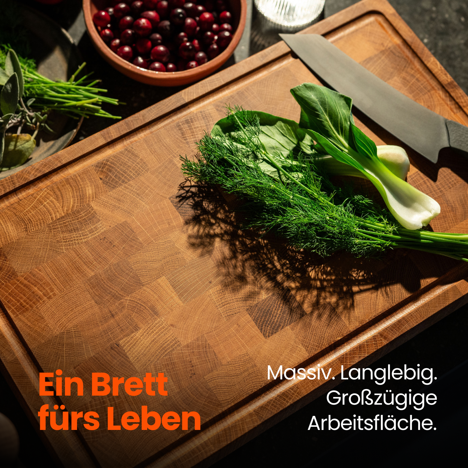 Plan de travail en bois de bout de chêne