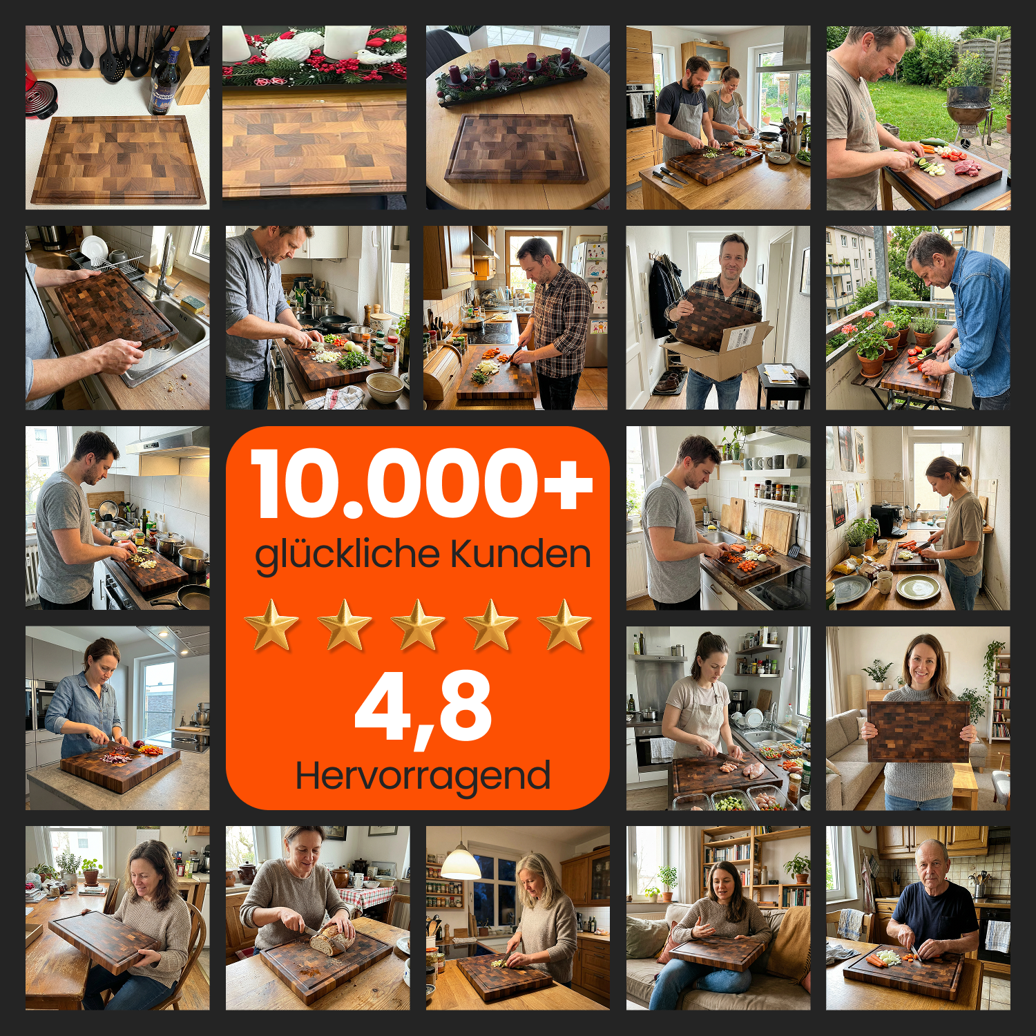 Plan de travail en bois de bout de chêne